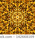 An orange kaleidoscope, with beautiful geometric patterns. 142668109