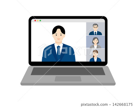 Business people participating in online meetings using their laptops. Business people participating in online meetings using their laptops. 142668175