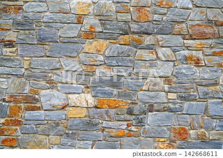 Slate stone masonry stone wall in Andorra Slate stone masonry stone wall in Andorra 142668611