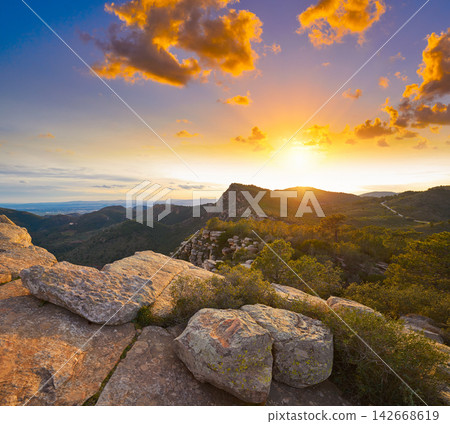 Garbi peak sunset at Calderona Sierra Garbi peak sunset at Calderona Sierra 142668619