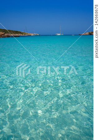 Ibiza Portinatx Arenal Petit beach in Balearics Ibiza Portinatx Arenal Petit beach in Balearics 142668678