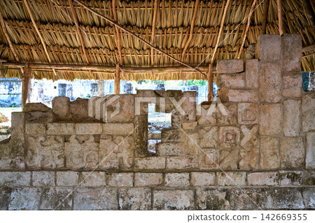 Chichen Itza Mayan carved stone Mexico 142669355