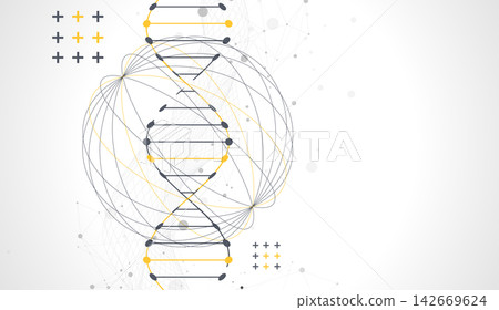 Abstract scientific background with DNA molecular structure. Abstract scientific background with DNA molecular structure. 142669624