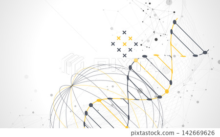 Abstract scientific background with DNA molecular structure. Abstract scientific background with DNA molecular structure. 142669626