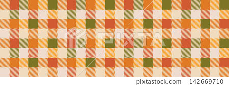 Brown and green autumn buffalo check seamless vector pattern, Fall plaid background for Thanksgiving, Harvest designs and textiles Brown and green autumn buffalo check seamless vector pattern, Fall plaid background for Thanksgiving, Harvest designs and textiles 142669710