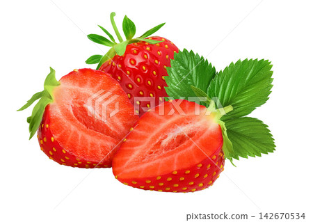 Strawberry isolated on white background. Fresh berry with depth of field Strawberry isolated on white background. Fresh berry with depth of field 142670534