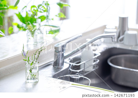 Kitchen sink area background Kitchen sink area background 142671193