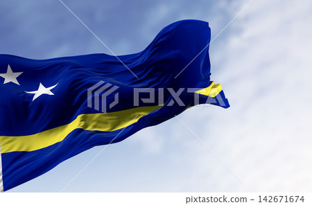 Curacao flag waving in the wind Curacao flag waving in the wind 142671674