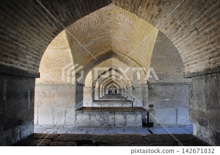 Isfahan, Iran, Khaju Bridge (1st and 2nd floor bridges), Zayandeh River 142671832