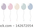 A set of colorful pastel balloon illustrations 142672054