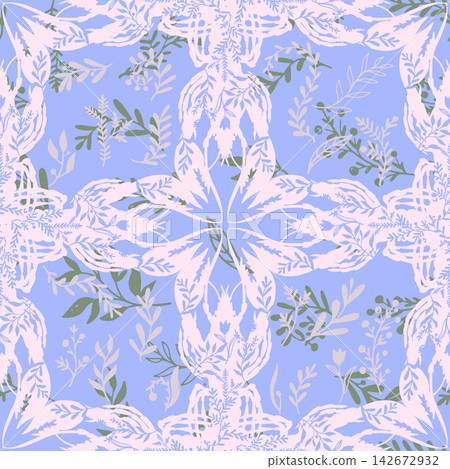 seamless pattern with hand drawn flowers seamless pattern with hand drawn flowers 142672932