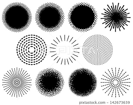 A set of circular frames featuring hand-drawn style dots, stitches, and lines. A set of circular frames featuring hand-drawn style dots, stitches, and lines. 142673639