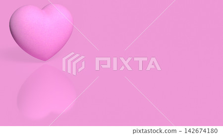 Soft Pink Heart on a Romantic Background with Copy Space 3d render. Soft Pink Heart on a Romantic Background with Copy Space 3d render. 142674180