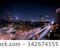 Bangkok night view and elevated road 142674555
