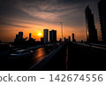 Bangkok roads and cityscape at sunset 142674556