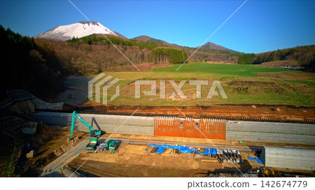 A erosion control dam photographed from above. A erosion control dam photographed from above. 142674779