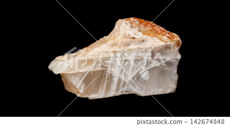Raw Moonstone Crystal Mineral Specimen Isolated on Black Raw Moonstone Crystal Mineral Specimen Isolated on Black 142674848