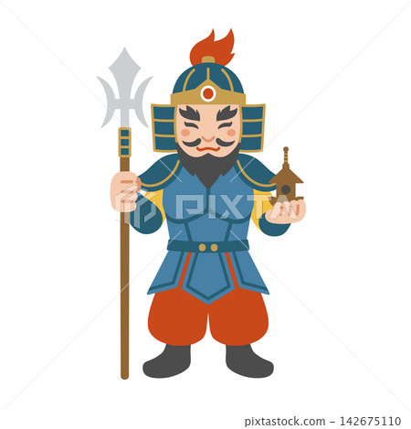 Cute illustration of Bishamonten (one of the Seven Lucky Gods) Cute illustration of Bishamonten (one of the Seven Lucky Gods) 142675110