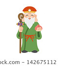 A cute illustration of Jurojin (one of the Seven Lucky Gods) 142675112