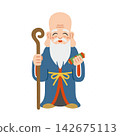 Cute illustration of Fukurokuju (one of the Seven Lucky Gods) 142675113