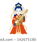 A simple and cute illustration of Benzaiten (one of the Seven Lucky Gods) 142675180