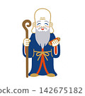 A simple and cute illustration of Fukurokuju (one of the Seven Lucky Gods) 142675182
