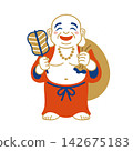 A simple and cute illustration of Hotei (one of the Seven Lucky Gods) 142675183