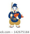 A cute illustration of Ebisu (one of the Seven Lucky Gods), the god of business prosperity and wealth. 142675184