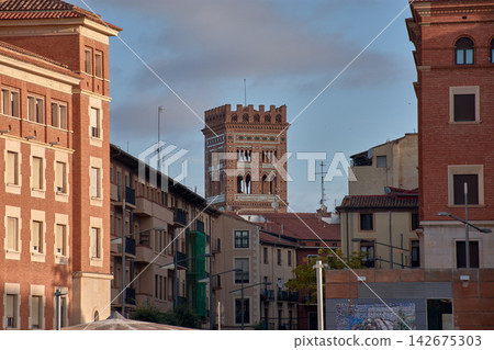 The majestic Mudejar Tower of San Martin in Teruel, an emblem of Aragonese World Heritage The majestic Mudejar Tower of San Martin in Teruel, an emblem of Aragonese World Heritage 142675303