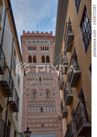The majestic Mudejar Tower of San Martin in Teruel, an emblem of Aragonese World Heritage The majestic Mudejar Tower of San Martin in Teruel, an emblem of Aragonese World Heritage 142675387