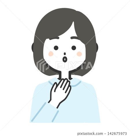 一幅描繪女性上半身向前、正在喘氣的插圖。 一幅描繪女性上半身向前、正在喘氣的插圖。 142675973