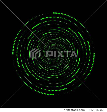 Abstract Geometric Green Dotted Halftone Spiral and Concentric Circle Vector Background Abstract Geometric Green Dotted Halftone Spiral and Concentric Circle Vector Background 142676366
