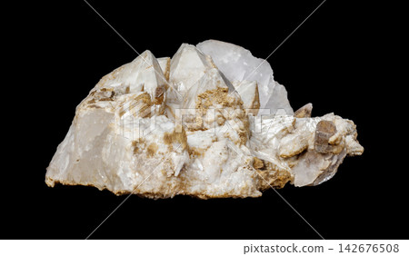 Macro Texture of Milky Snow Quartz Mineral Isolated on Black Macro Texture of Milky Snow Quartz Mineral Isolated on Black 142676508
