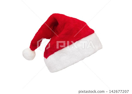 Santa Claus red hat isolated on white background Santa Claus red hat isolated on white background 142677207
