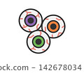Halloween colorful eyeball icon (line art in color) illustration 142678034