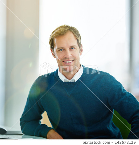Business man, portrait and smile at startup for confidence, pride or growth in career at media company. Editor, person or entrepreneur in workplace, happy or professional at creative agency in Berlin Business man, portrait and smile at startup for confidence, pride or growth in career at media company. Editor, person or entrepreneur in workplace, happy or professional at creative agency in Berlin 142678129