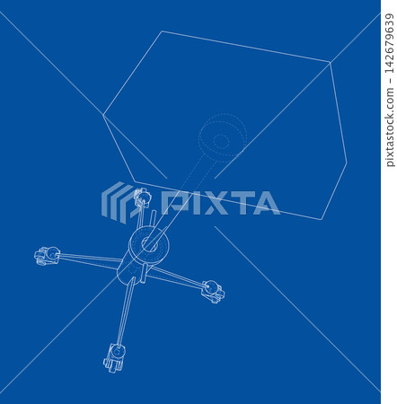 drone blueprint illustration. Vector drone blueprint illustration. Vector 142679639