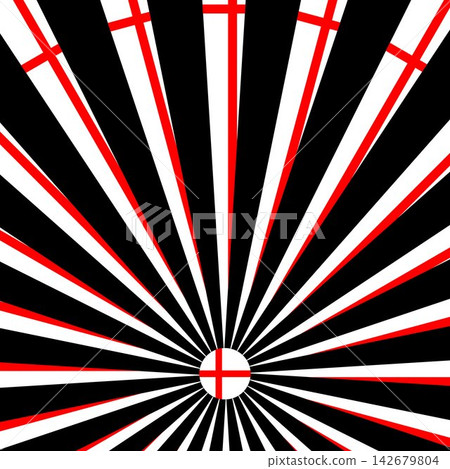 Abstract Black White and Red Sunburst Sun Rays with St George Cross Vector Background Abstract Black White and Red Sunburst Sun Rays with St George Cross Vector Background 142679804