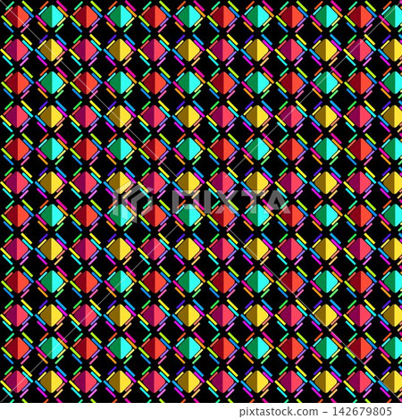 Abstract Seamless Repeating Pattern with Colorful Geometric Diamonds and Mosaic Shapes Vector Background Abstract Seamless Repeating Pattern with Colorful Geometric Diamonds and Mosaic Shapes Vector Background 142679805