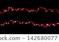 Curly red ribbon seamless pattern collection for gift wrapping on black background. 142680077