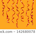 Red curly ribbon set. Pink serpentine for Christmas, birthday, wedding, party decoration 142680078