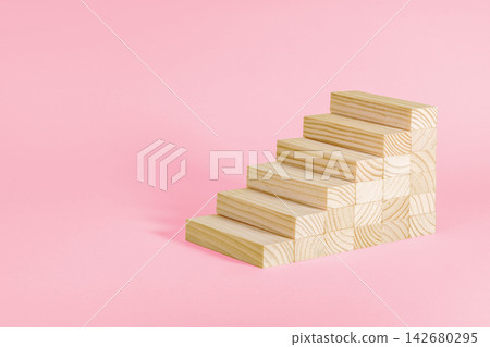 Wooden blocks staircase symbolizing growth and success Wooden blocks staircase symbolizing growth and success 142680295