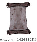 Vintage watercolor parchment scroll banner isolated on white background 142683158