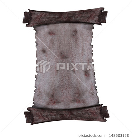Vintage watercolor parchment scroll banner isolated on white background Vintage watercolor parchment scroll banner isolated on white background 142683158