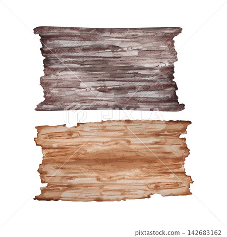 Watercolor Rustic Wooden Signboards Set Isolated on White Background Watercolor Rustic Wooden Signboards Set Isolated on White Background 142683162
