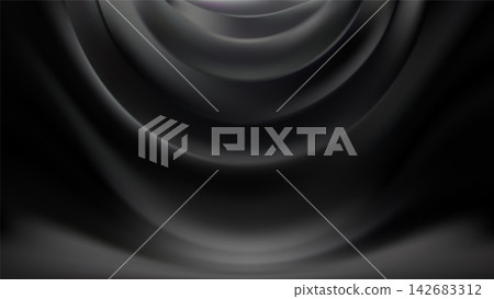 Abstract black silk background. Smooth, flowing folds Abstract black silk background. Smooth, flowing folds 142683312