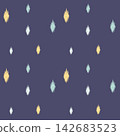 Hand-drawn polka dot ikat seamless pattern for textile print, fashion dress, and home decor 142683523