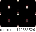 Hand-drawn Seamless Luxurious Black Minimal Ikat Pattern For Fabric 142683526