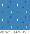 Hand-drawn blue seamless polka dot ikat pattern for casual denim fashion and kid nursery decor 142683530