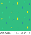 Hand-drawn Seamless Green Diamond Pattern Background for Textile Fabric and Fashion Design 142683533